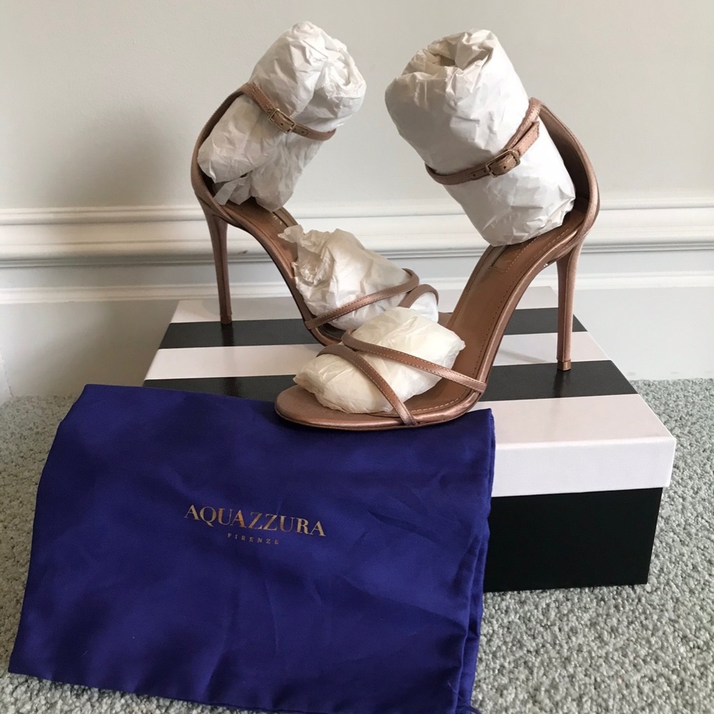 Aquazzura Purist Satin Sandal in Antique Rose